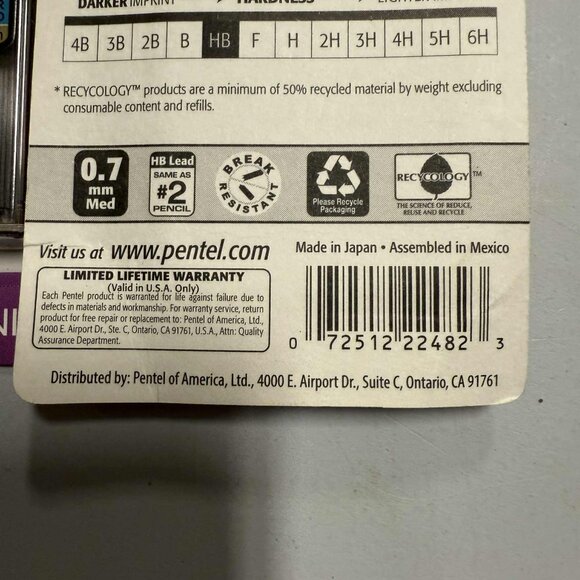 Pentel #2 Mechanical Pencil Lead Refill, 0.7mm, 4ct 2pk - Picture 4 of 5